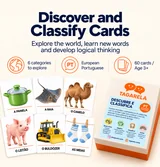 Discover and Classify Cards — illustrated vocabulary cards and Tagarela box