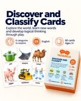 Discover and Classify Cards em inglês — 60 cartões ilustrados e caixa Tagarela