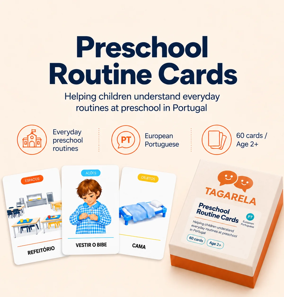 Preschool Routine Cards — routine cards and Tagarela box